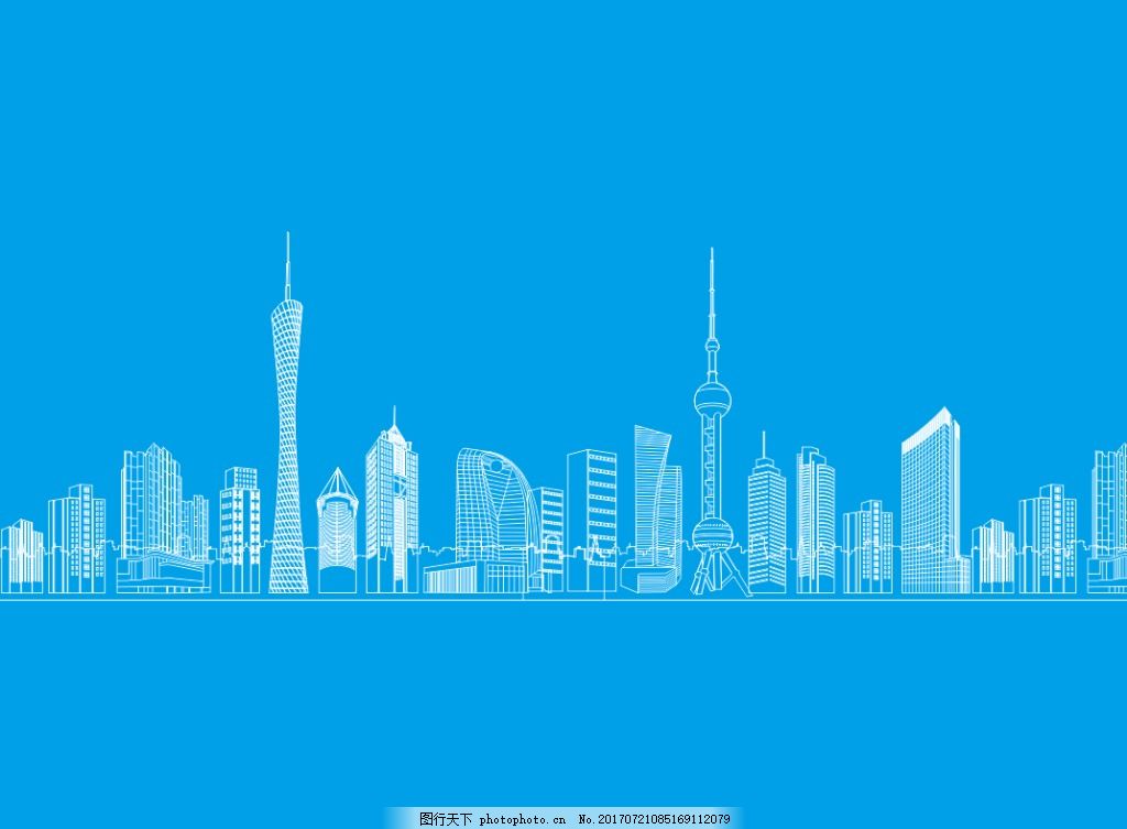 广州城市建筑中的金属柱应用与矢量线稿图解析