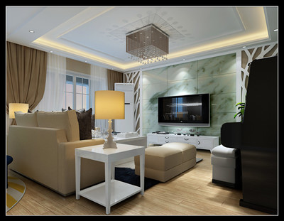 150平中式现代三居装修效果案例——裕隆五区实景图赏析