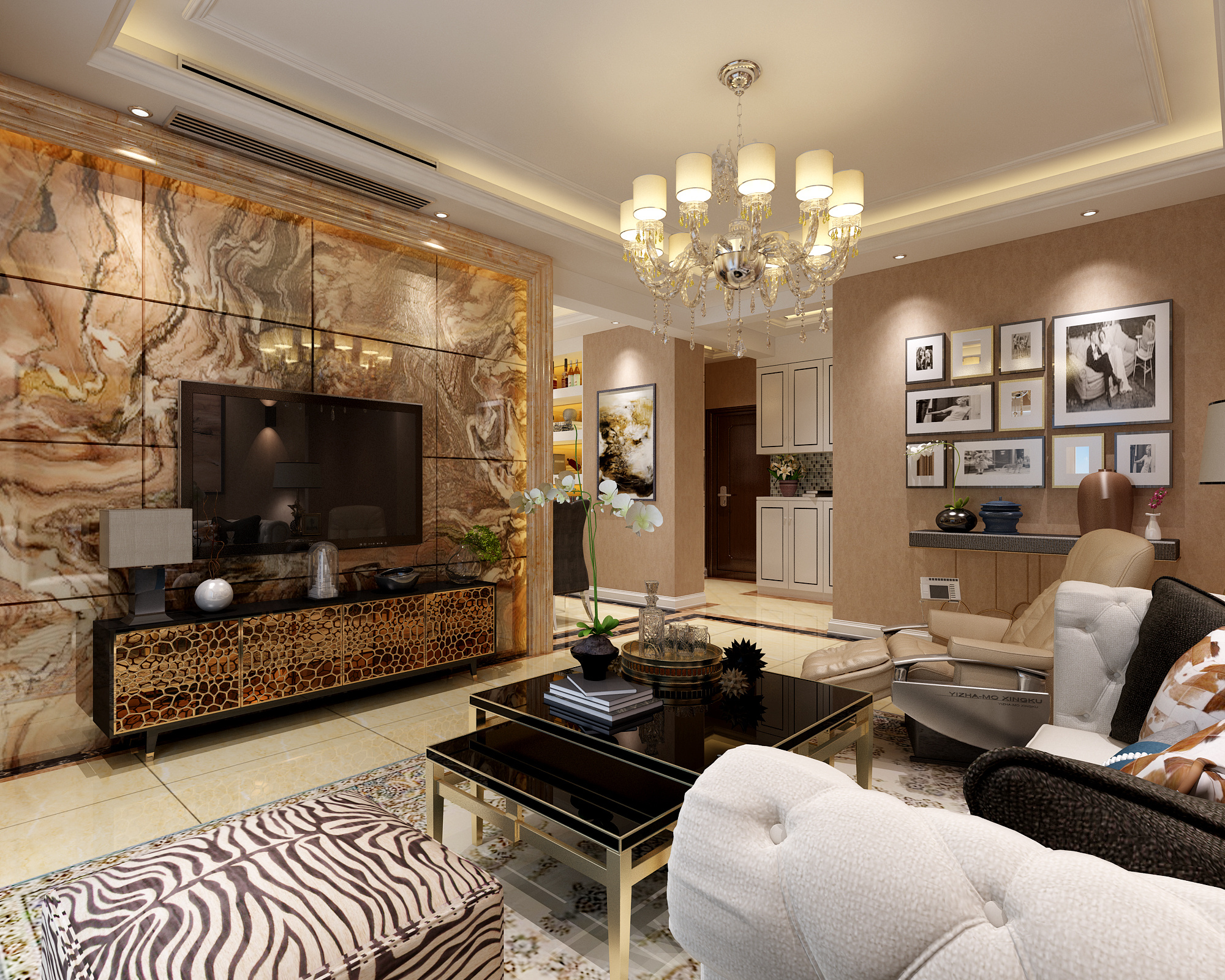 122平欧式风格室内装修案例 典雅与舒适的完美融合