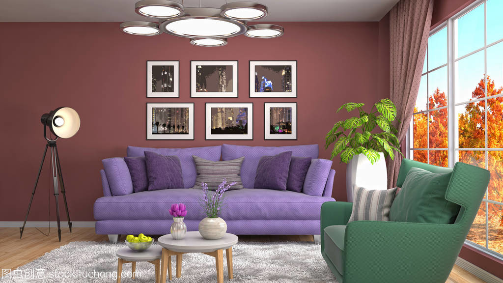 室内装饰卧室 3D图与现代设计服务